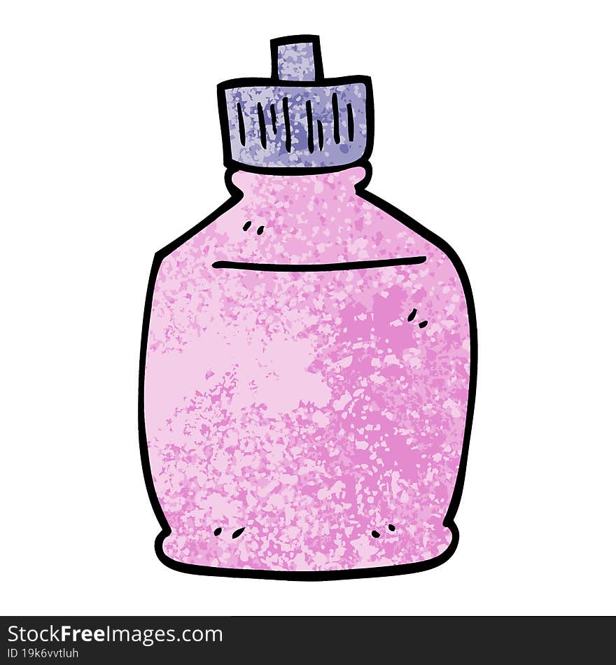 grunge textured illustration cartoon squirt bottle