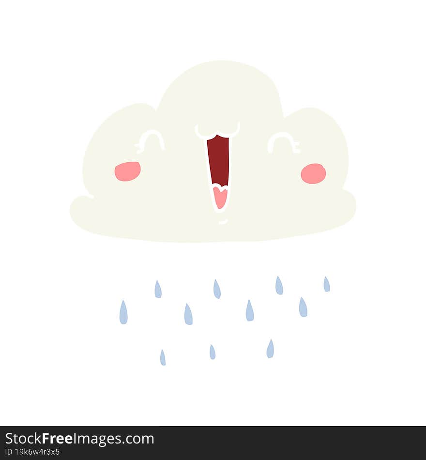 flat color style cartoon storm cloud