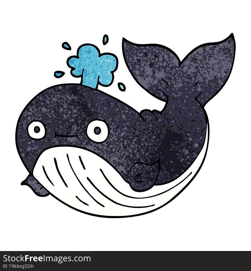 cartoon doodle whale