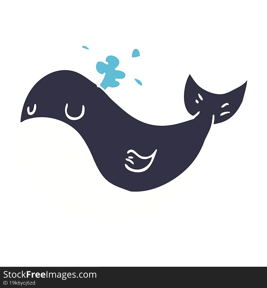 Cartoon Doodle Whale