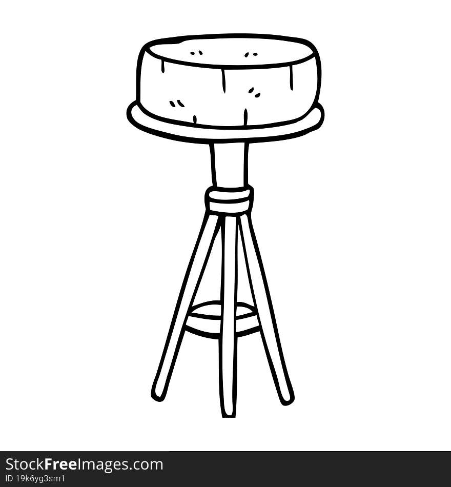 line drawing cartoon breakfast stool