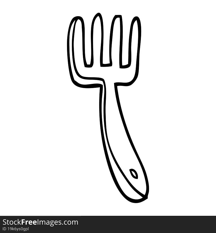 line drawing cartoon fork