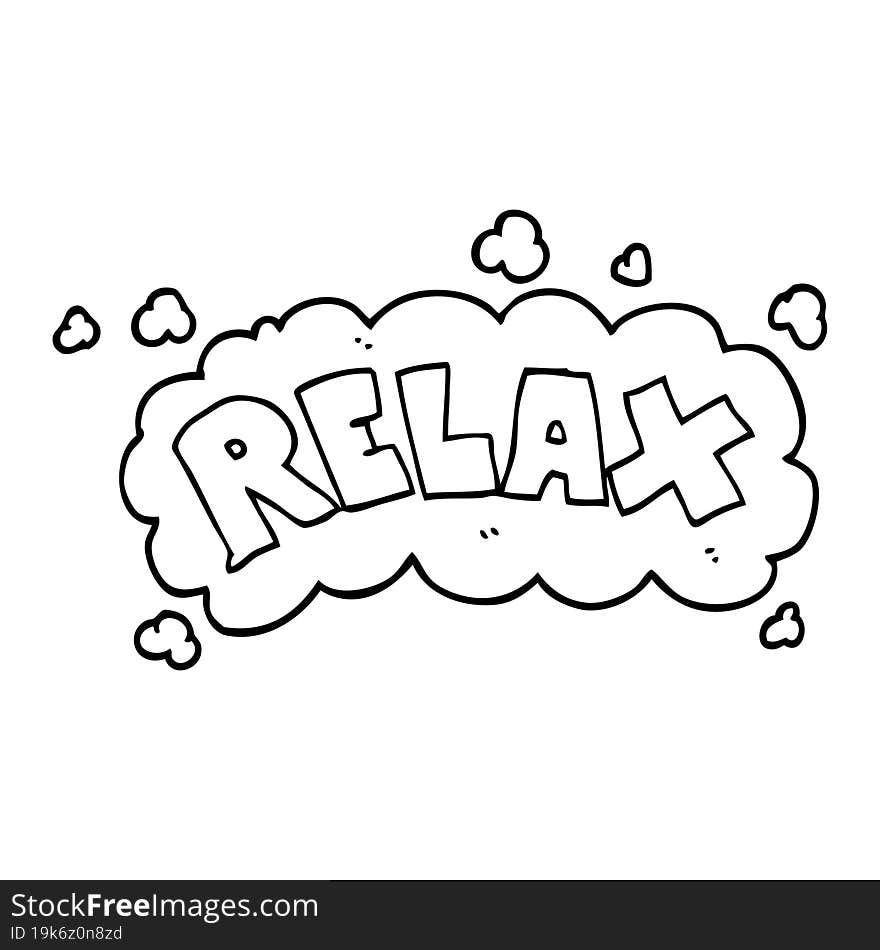 line drawing cartoon relax symbol