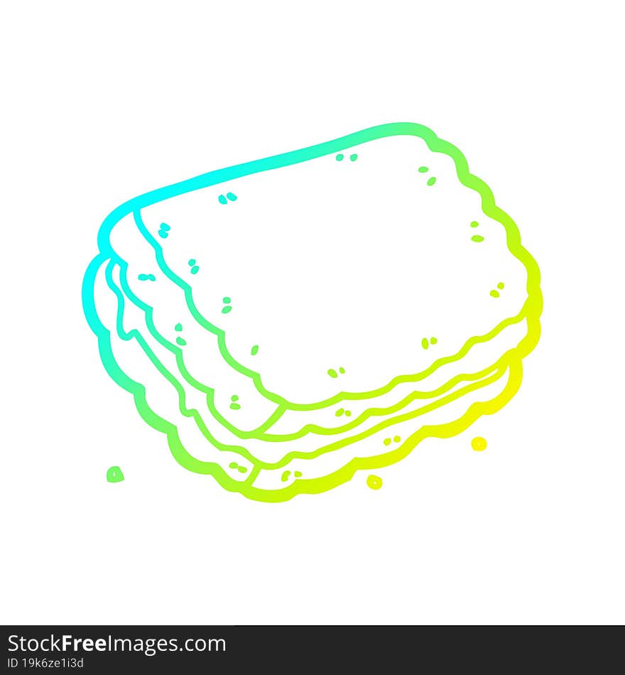 Cold Gradient Line Drawing Cartoon Biscuit