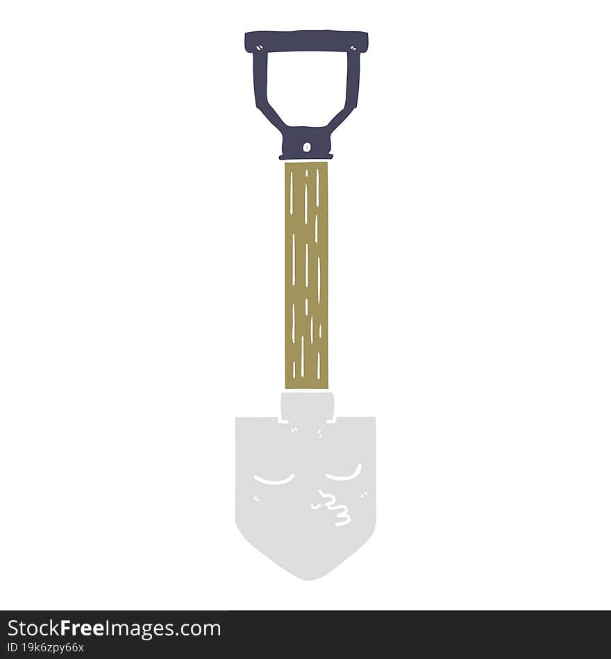 flat color style cartoon shovel