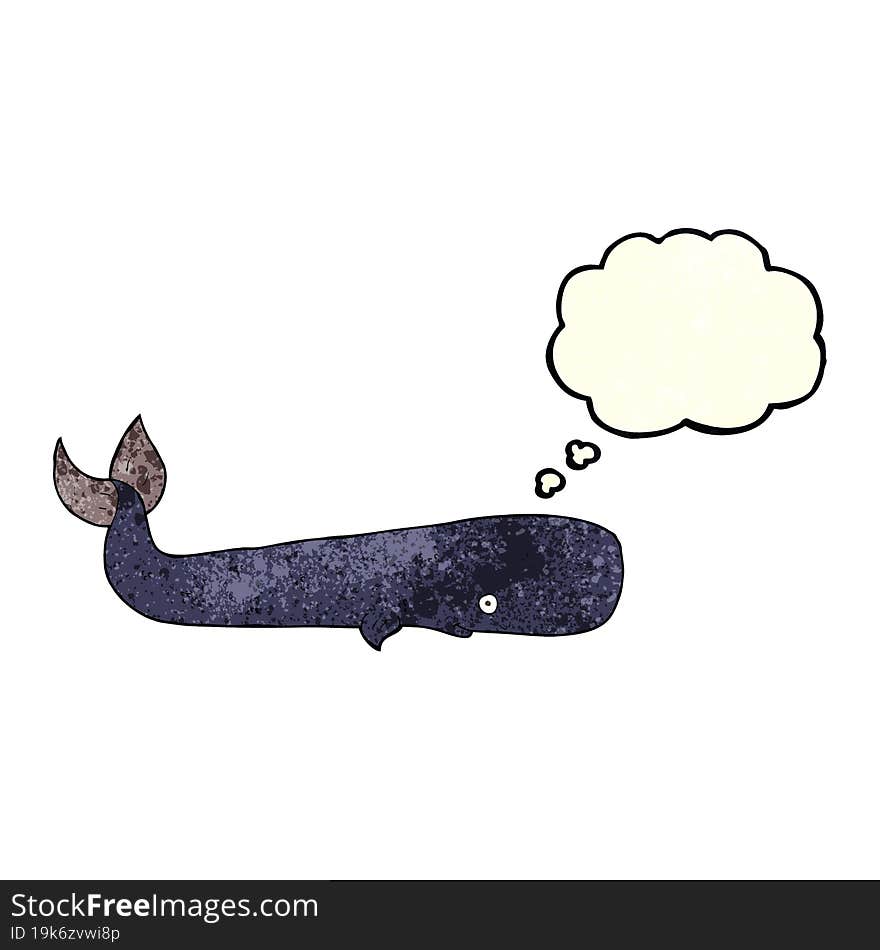 cartoon whale with thought bubble