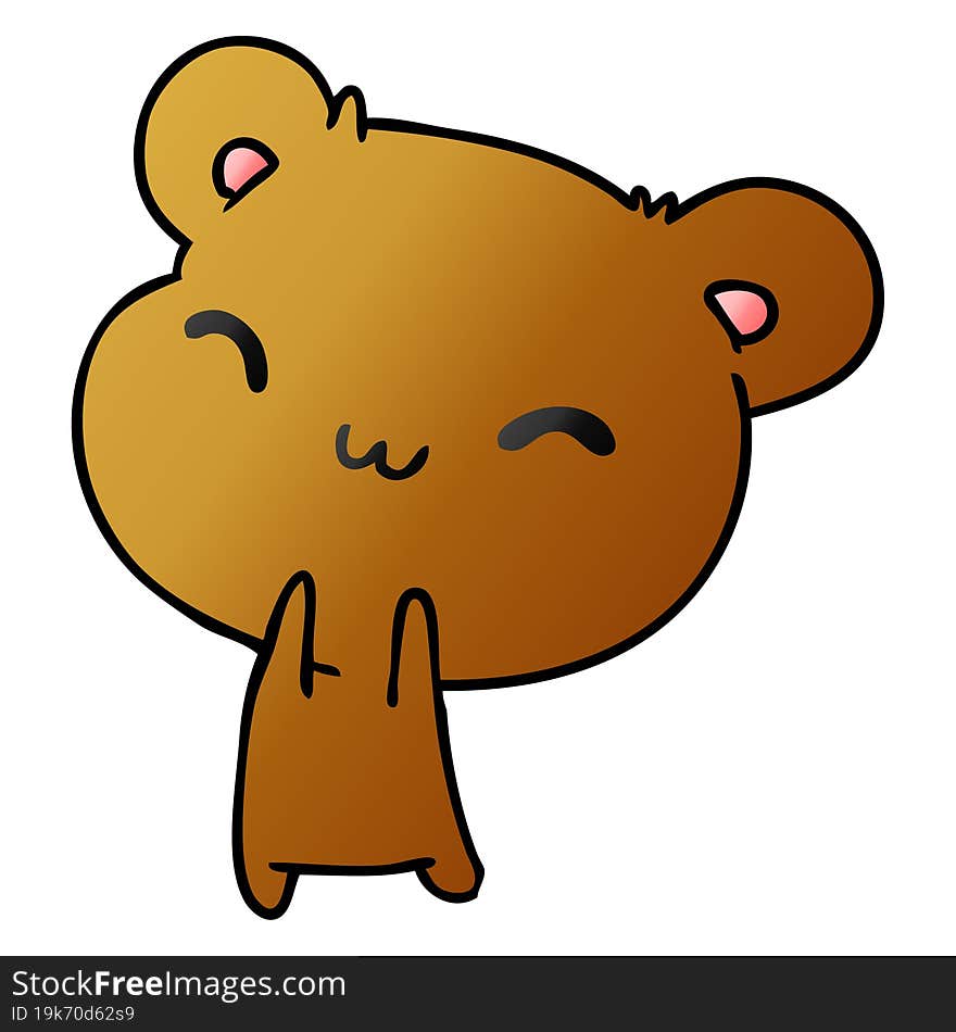 gradient cartoon illustration kawaii cute teddy bear. gradient cartoon illustration kawaii cute teddy bear