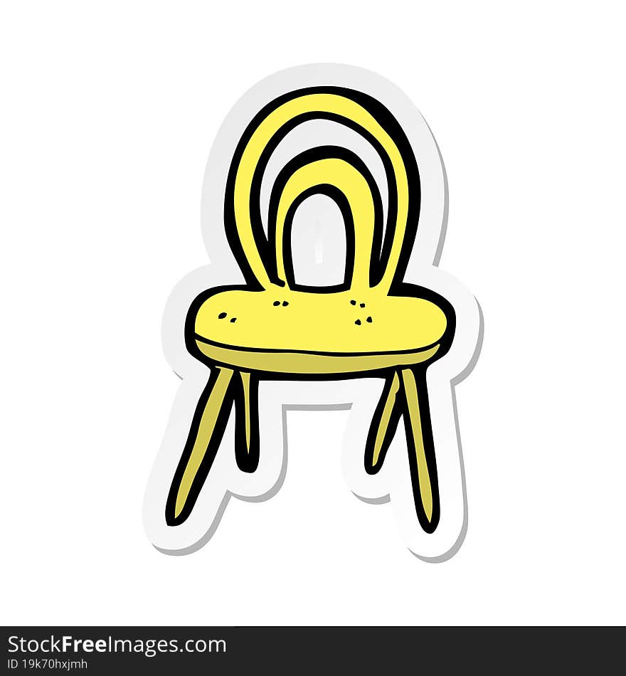 Sticker Of A Cartoon Chair