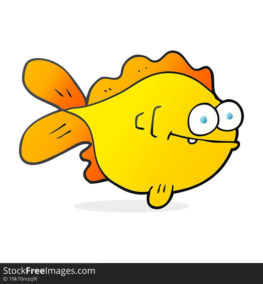 freehand drawn cartoon fish