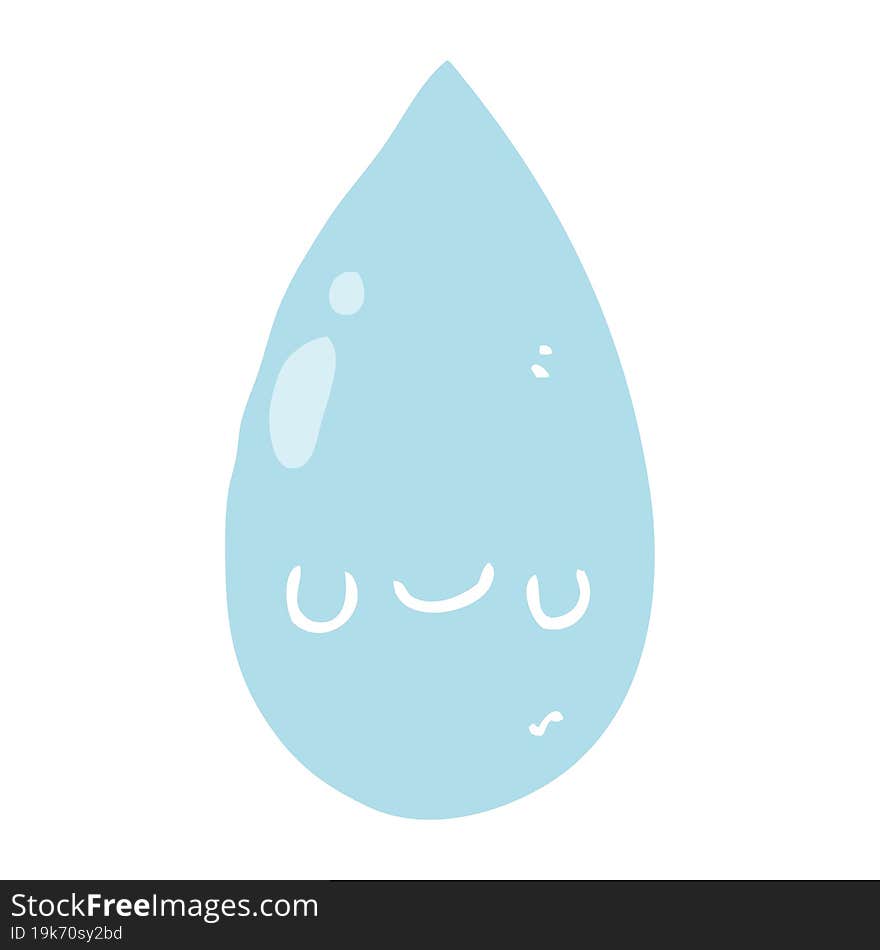 Flat Color Style Cartoon Cute Raindrop