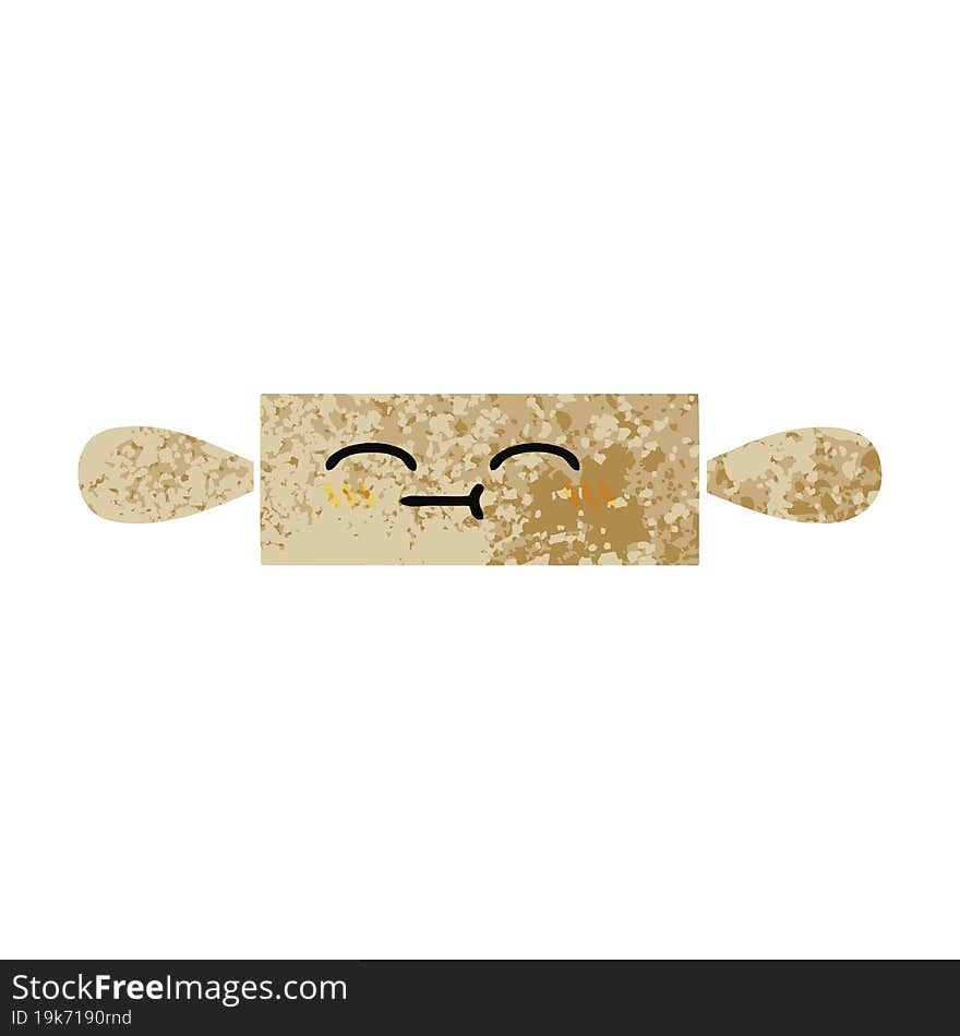 retro illustration style cartoon of a rolling pin