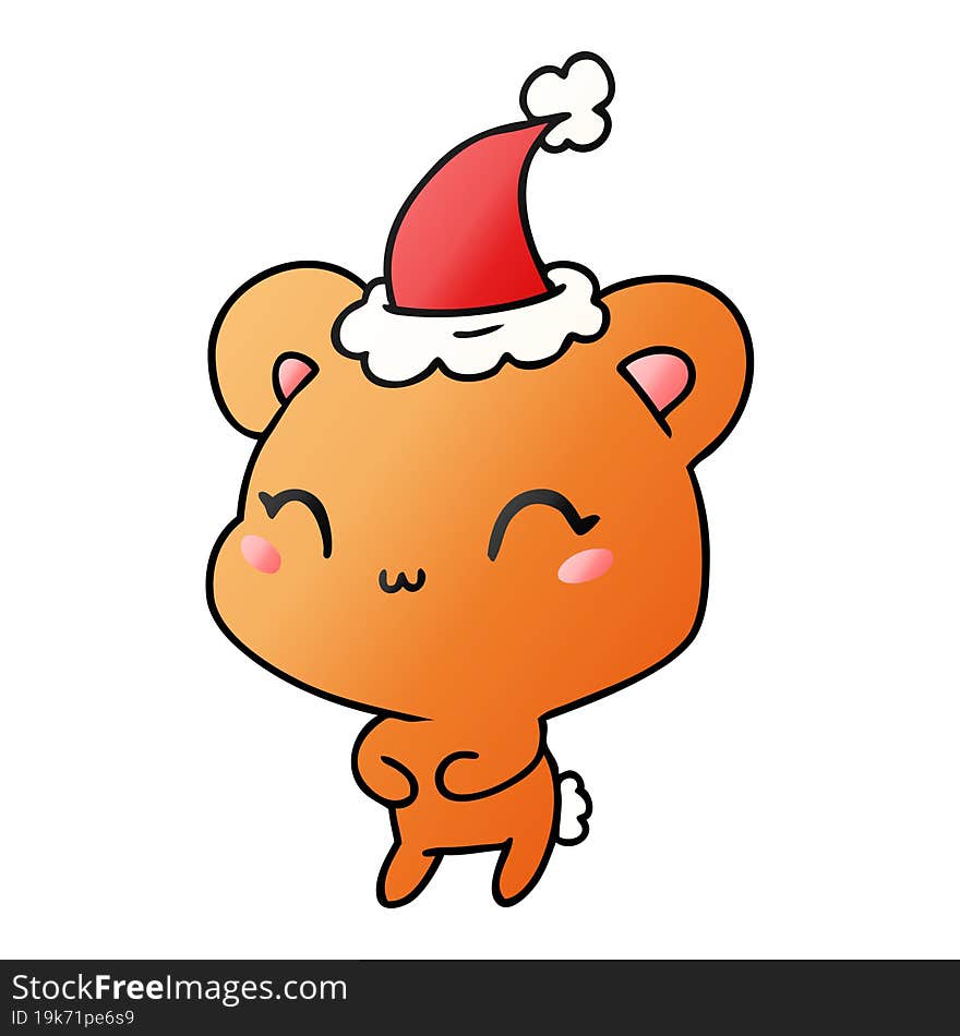 Christmas Gradient Cartoon Of Kawaii Bear