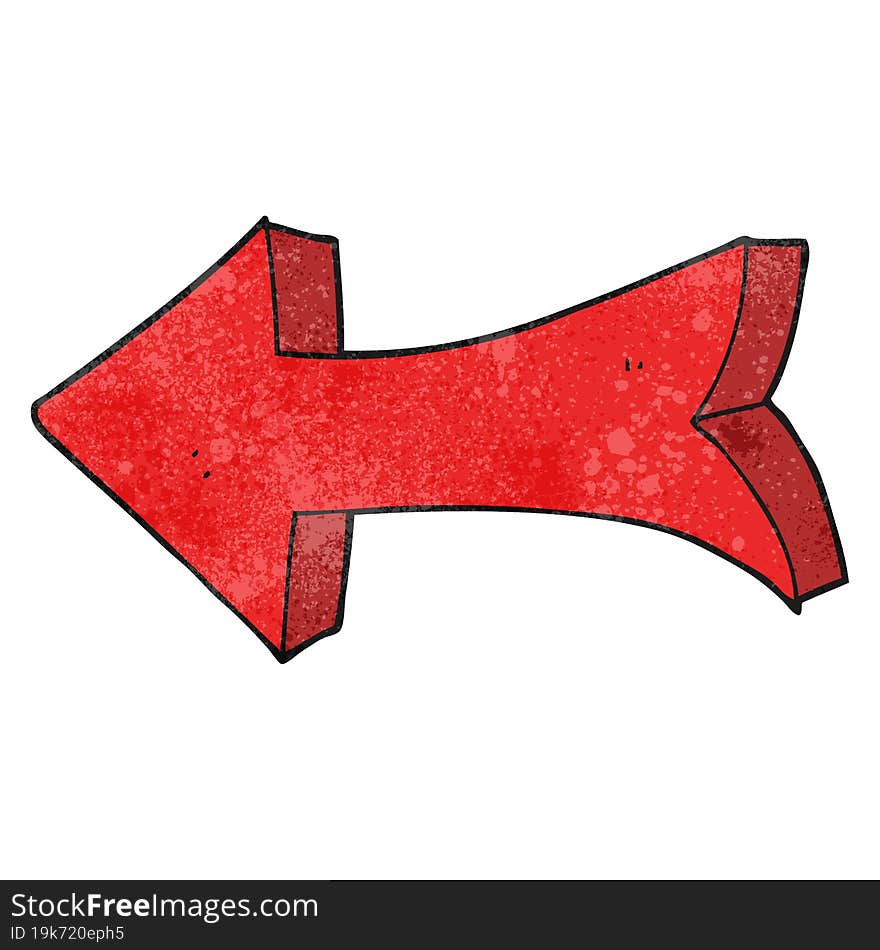 freehand textured cartoon pointing arrow