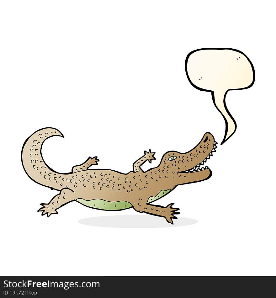 cartoon crocodile with speech bubble