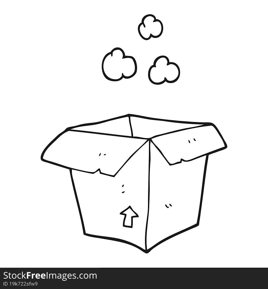 Black And White Cartoon Empty Box