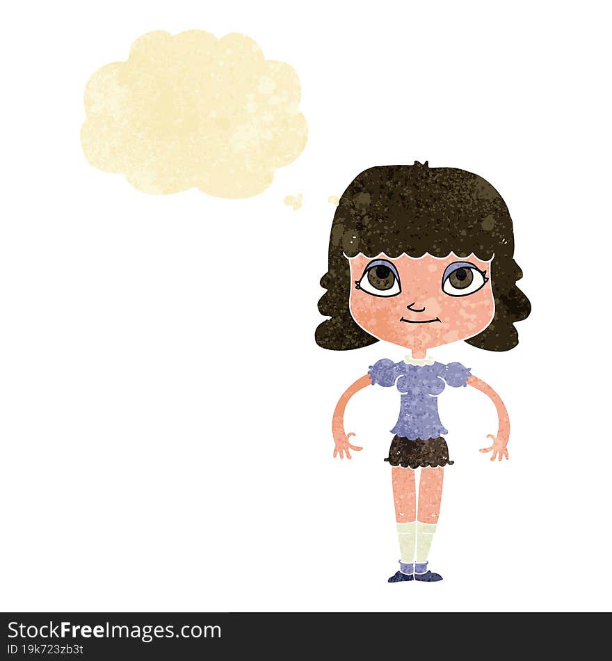 Cartoon Girl With Thought Bubble