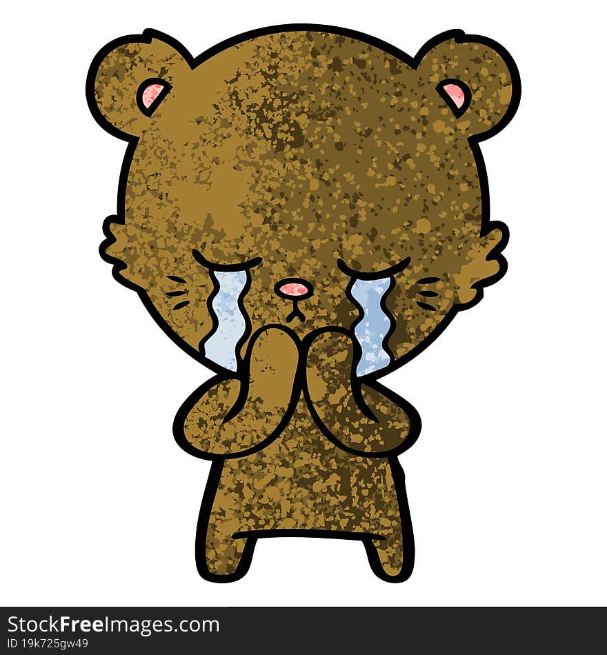 crying cartoon bear. crying cartoon bear