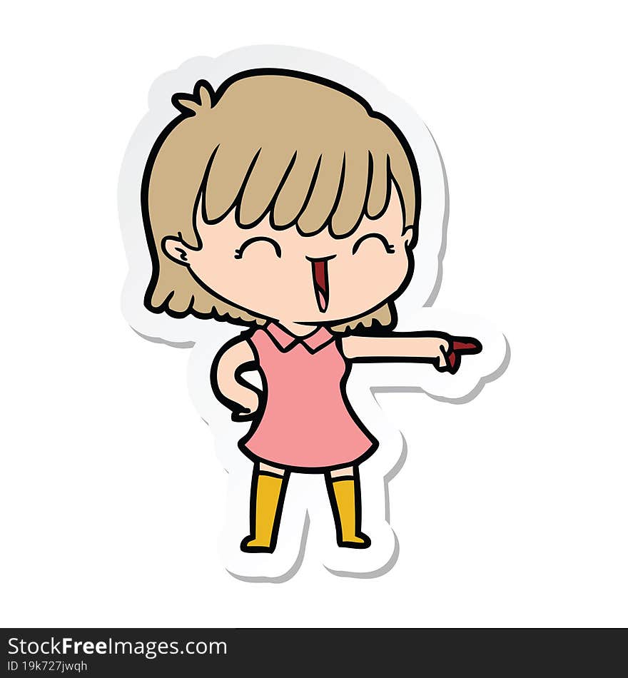 sticker of a cartoon woman