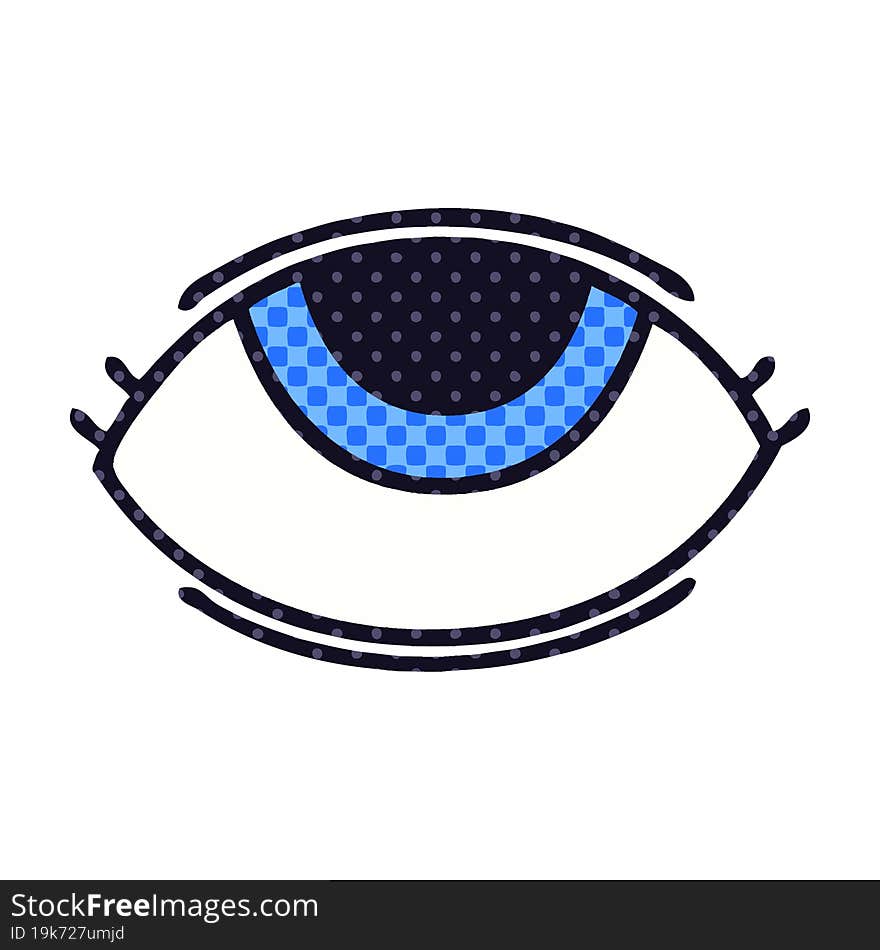 comic book style cartoon eye looking up