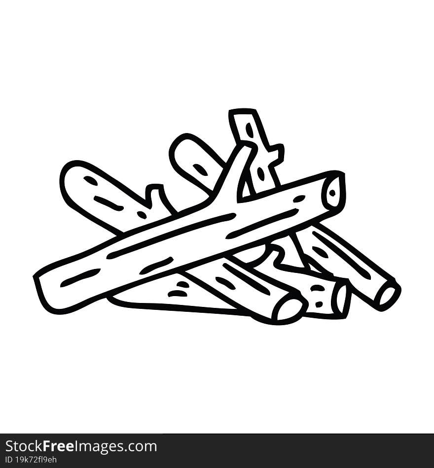 Quirky Line Drawing Cartoon Logs