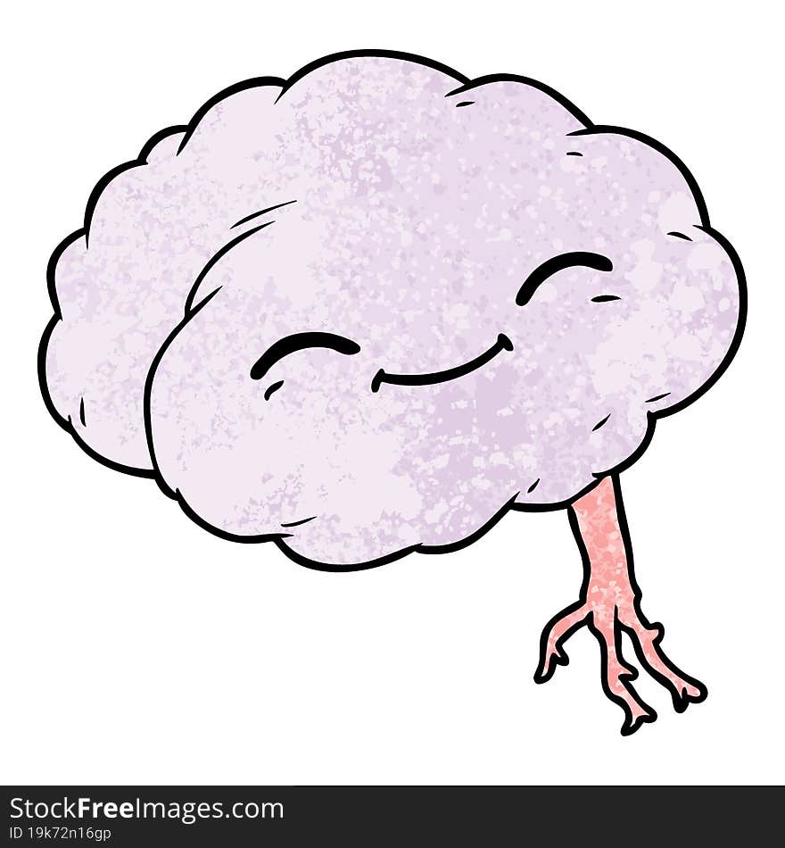 cartoon happy brain. cartoon happy brain