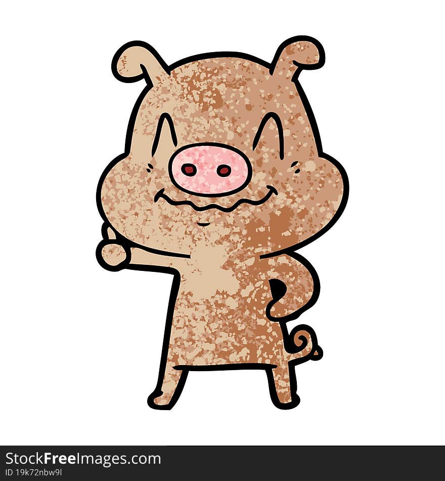 nervous cartoon pig. nervous cartoon pig