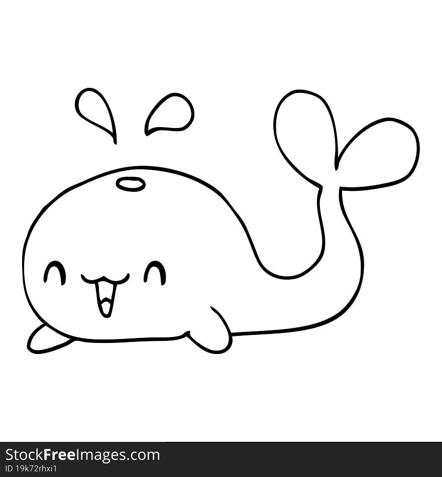 Cartoon Happy Whale