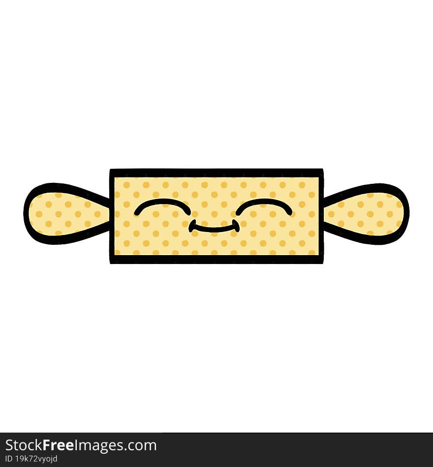 comic book style cartoon of a rolling pin