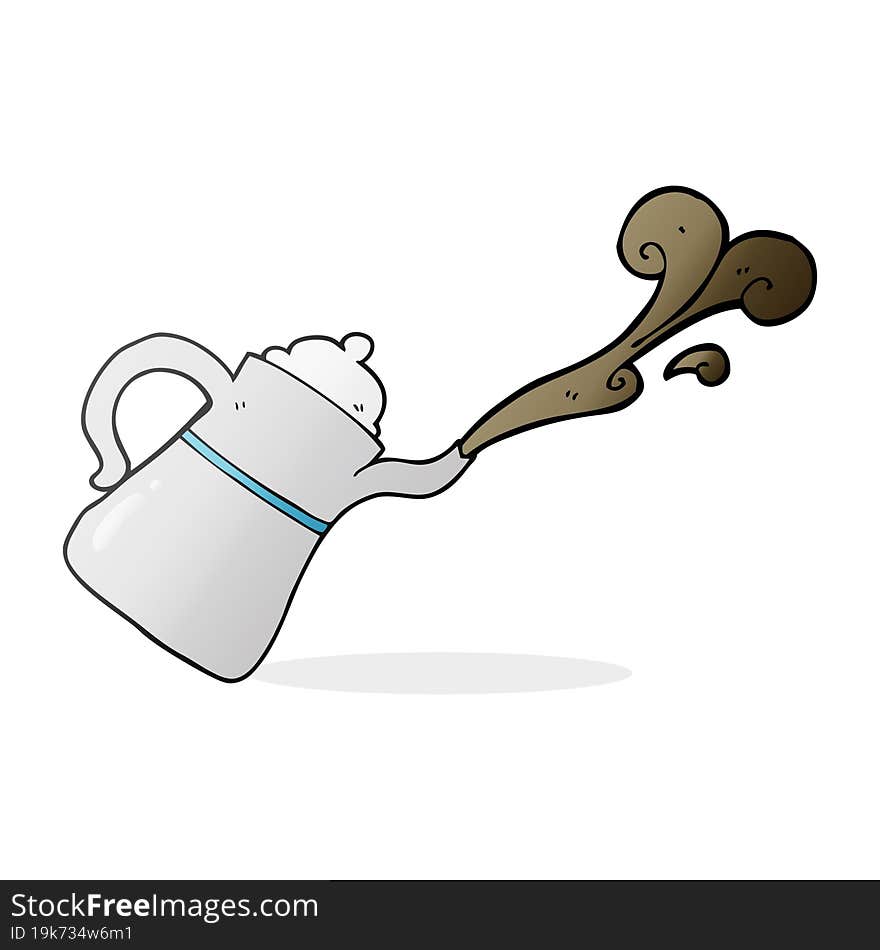 Cartoon Coffee Pot Pouring