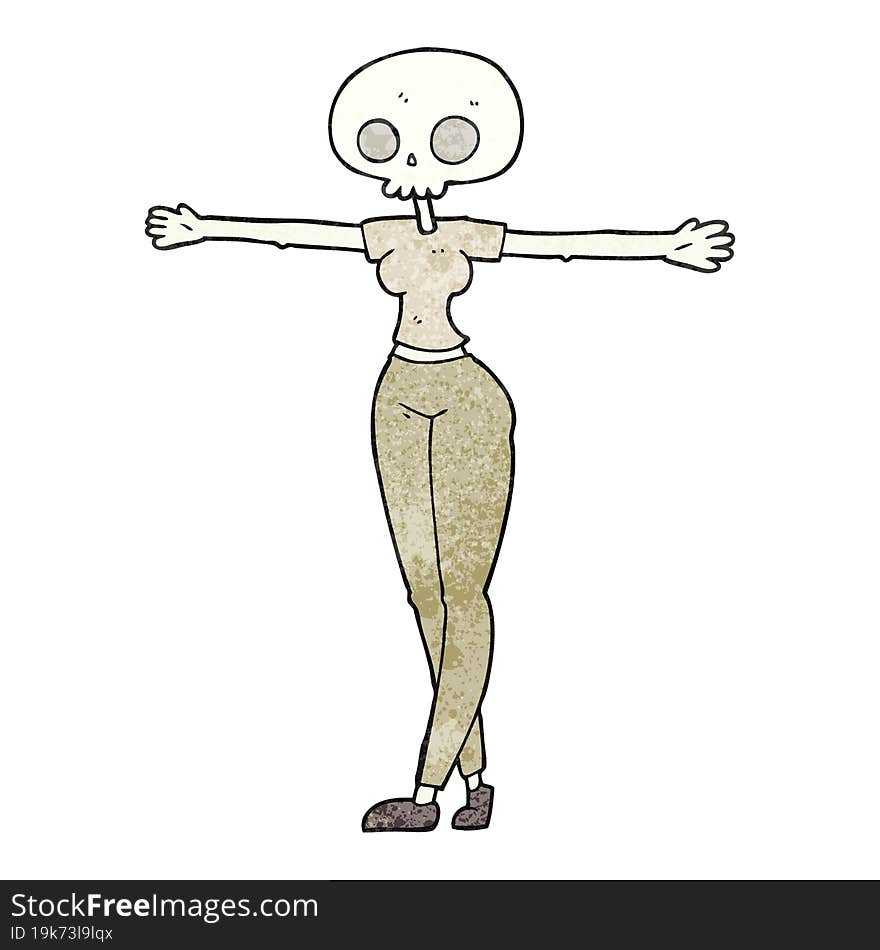 textured cartoon zombie woman