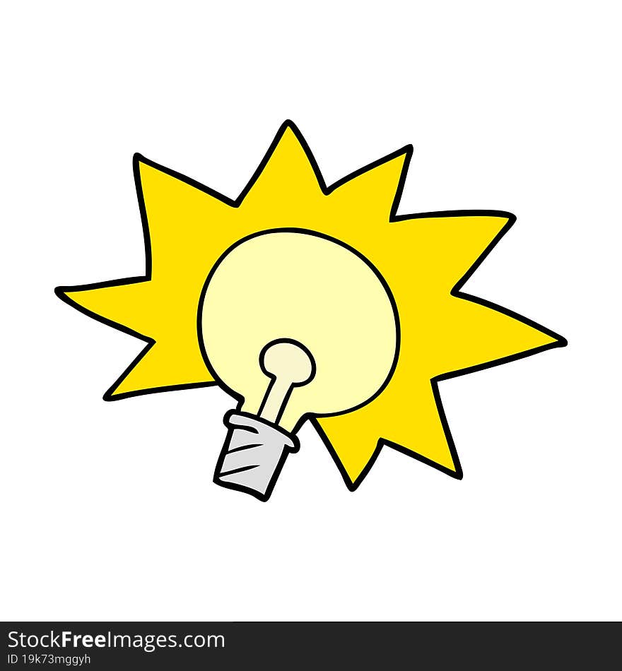 cartoon light bulb. cartoon light bulb