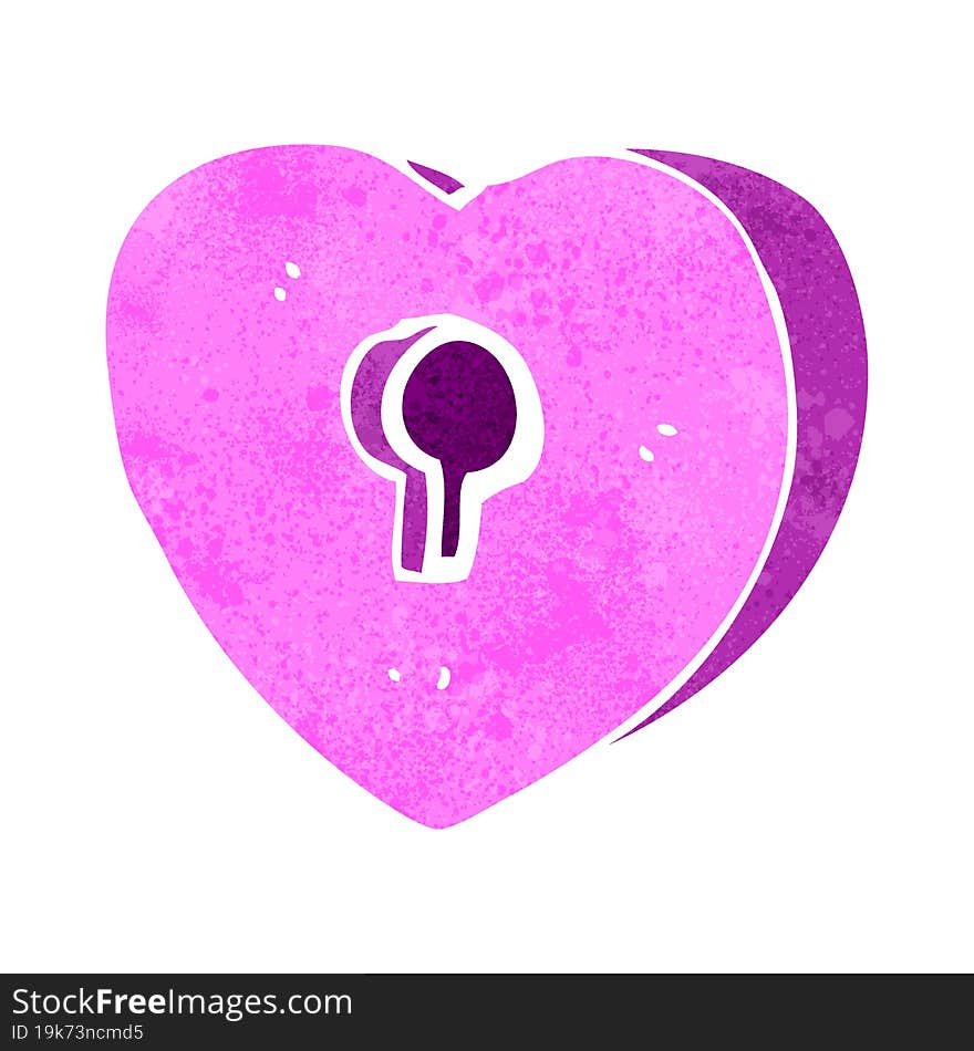 cartoon heart with keyhole