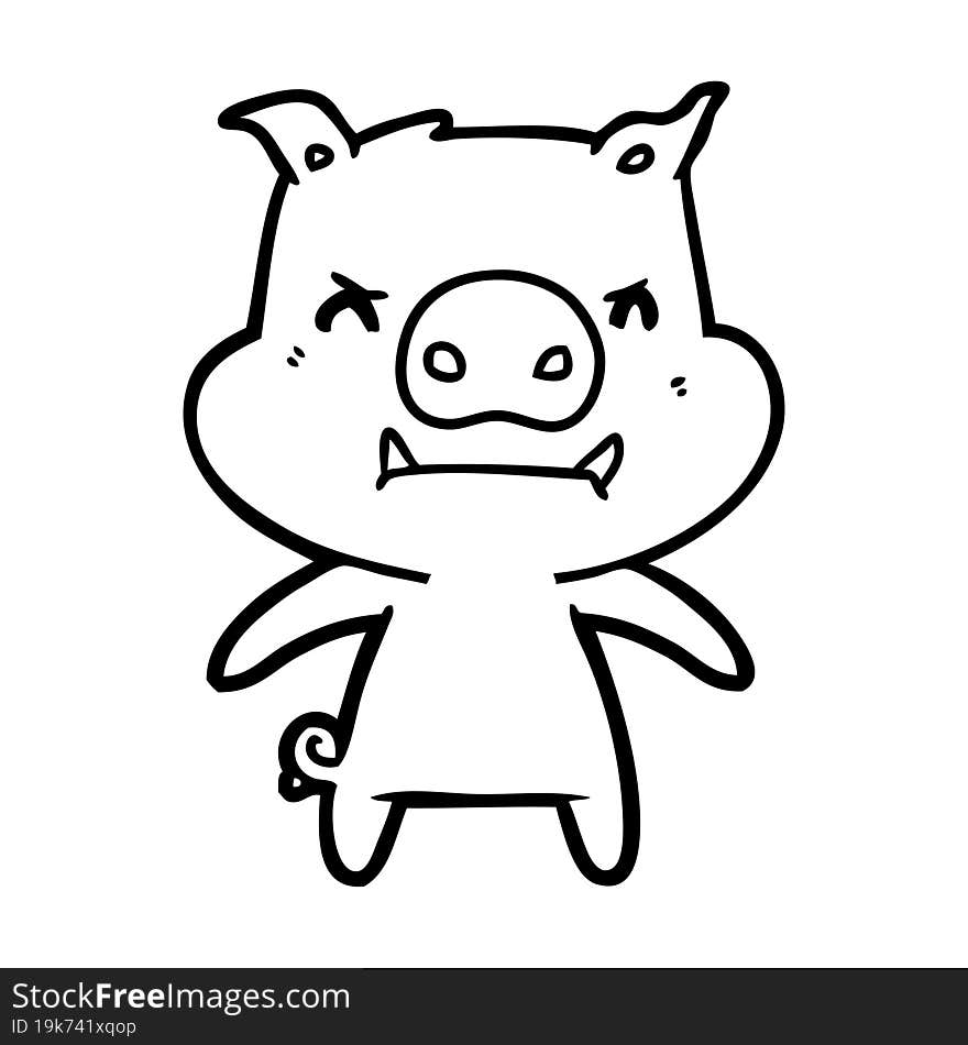 angry cartoon pig. angry cartoon pig