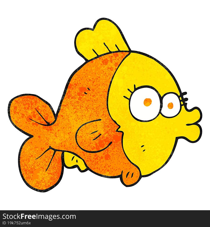 funny textured cartoon fish