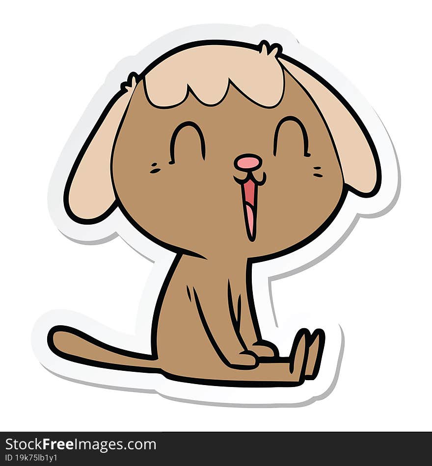 sticker of a cute cartoon dog