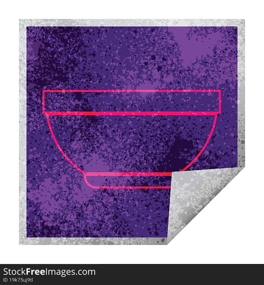 Rice bowl square peeling sticker