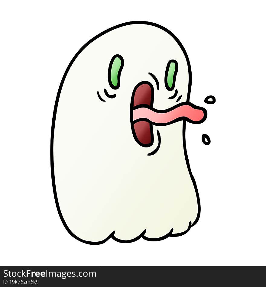 Gradient Cartoon Of Kawaii Scary Ghost