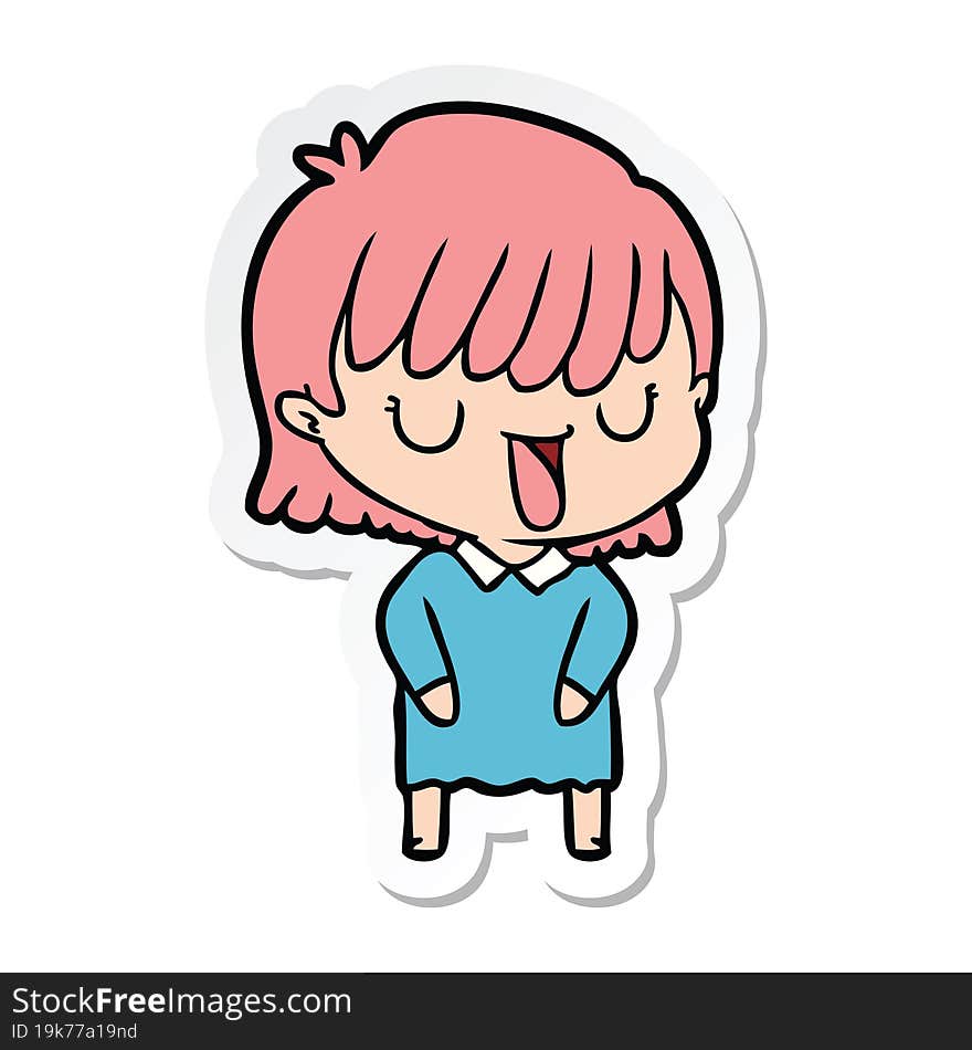 sticker of a cartoon woman