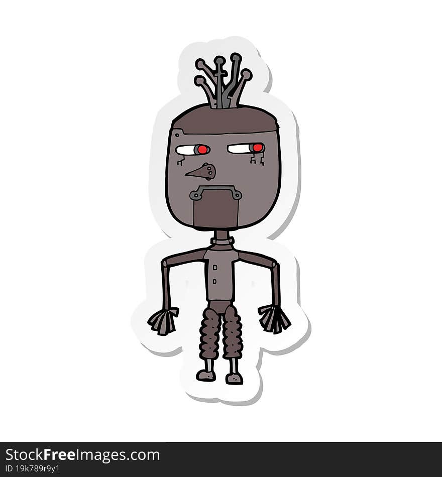 sticker of a cartoon robot