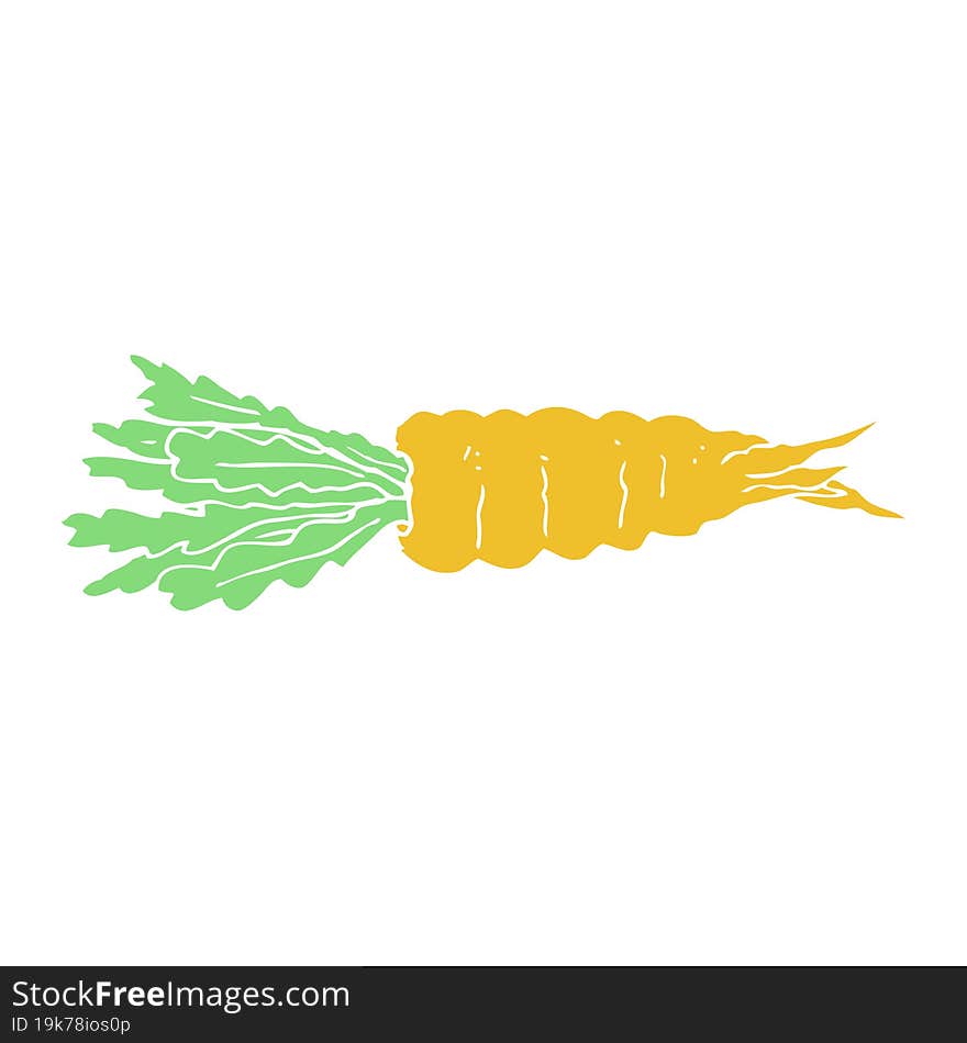 flat color illustration of a cartoon carrot