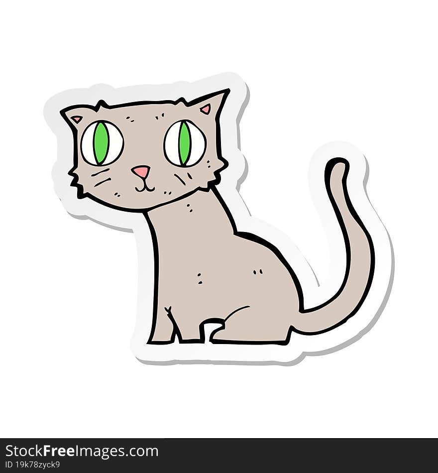 sticker of a cartoon cat