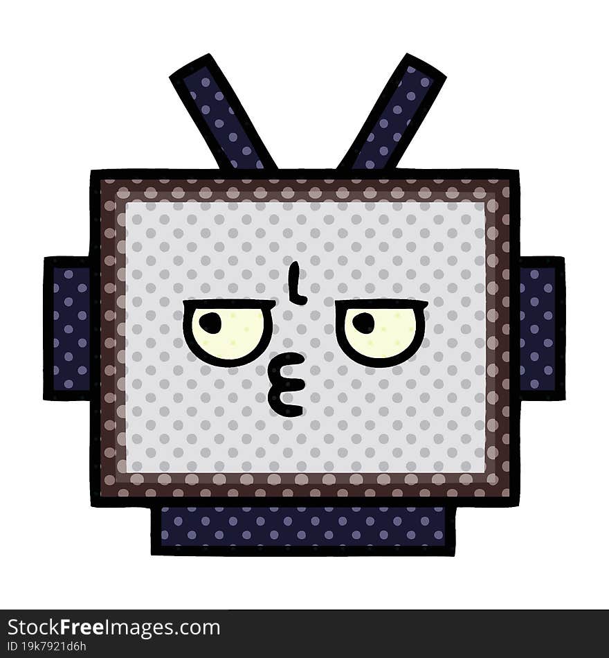 comic book style cartoon robot head