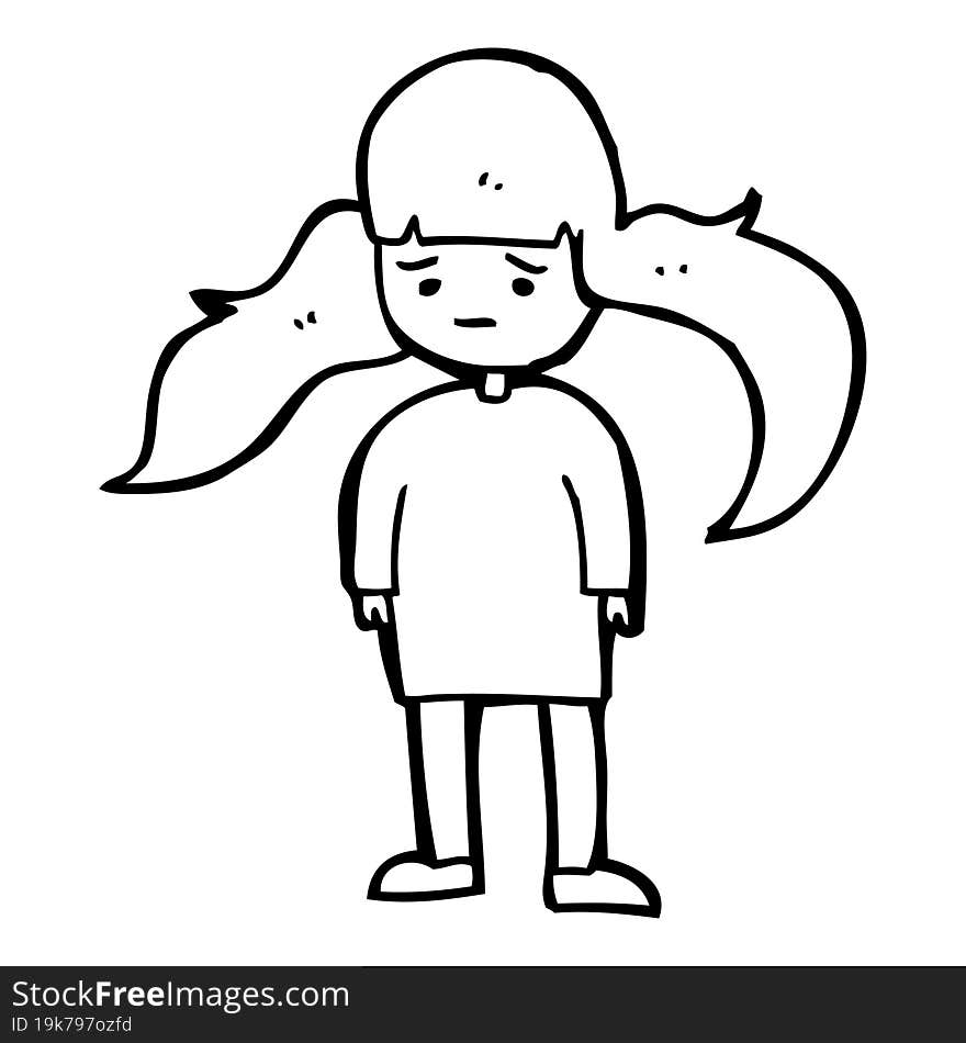 cartoon girl with long hair