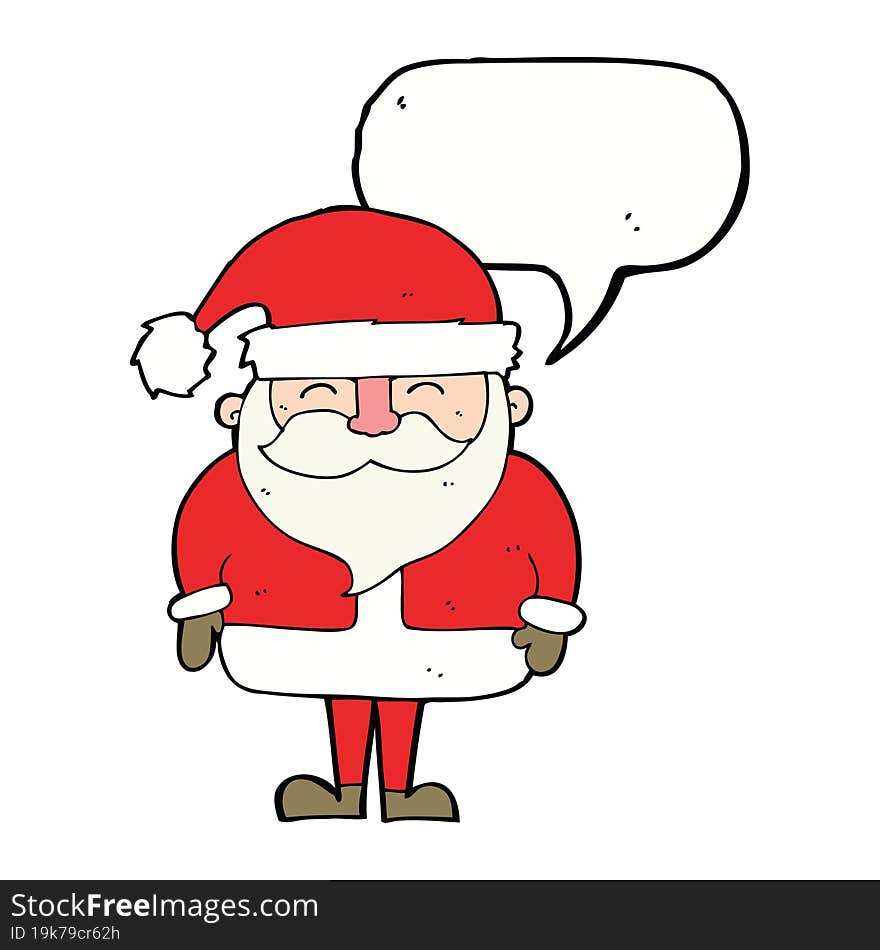 cartoon santa claus with speech bubble