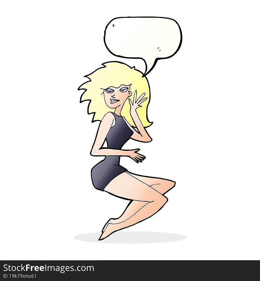 cartoon sexy woman with speech bubble