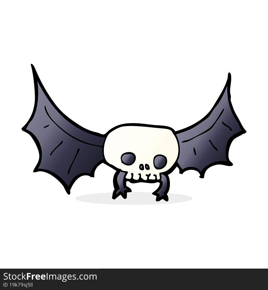 cartoon spooky skull bat