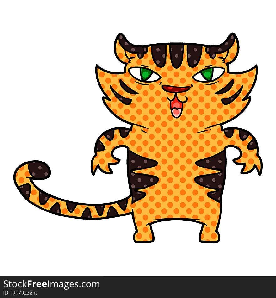 happy cartoon tiger. happy cartoon tiger