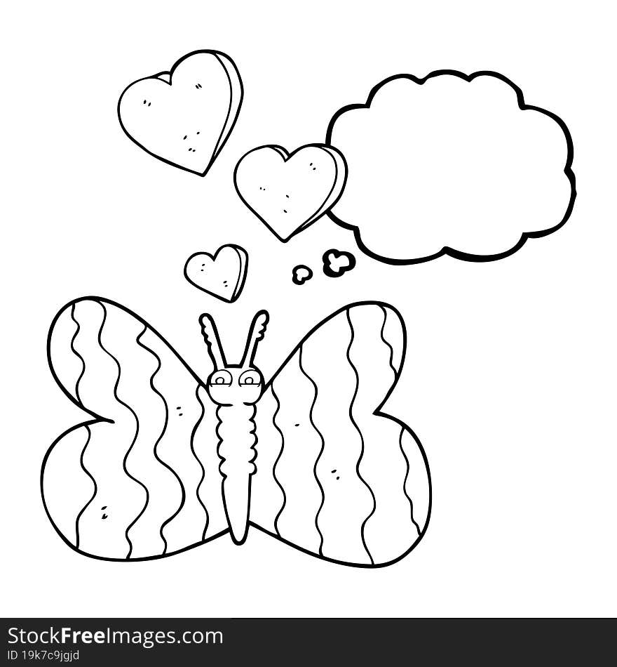 Thought Bubble Cartoon Butterfly