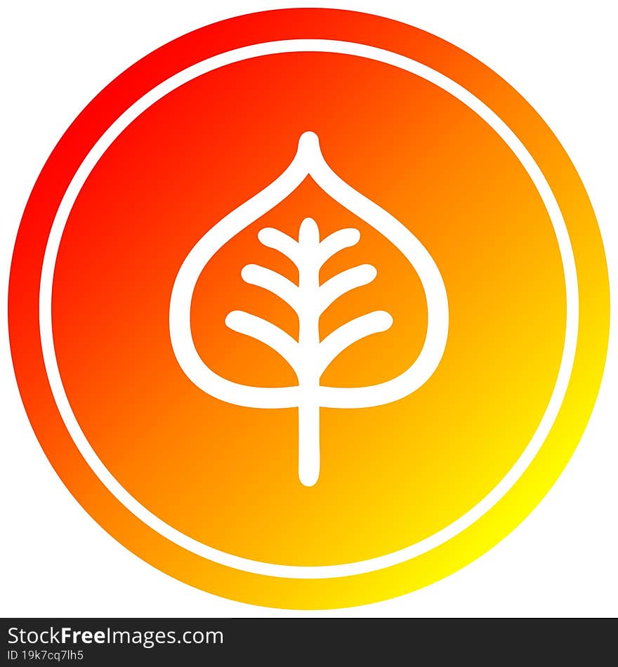 natural leaf circular in hot gradient spectrum