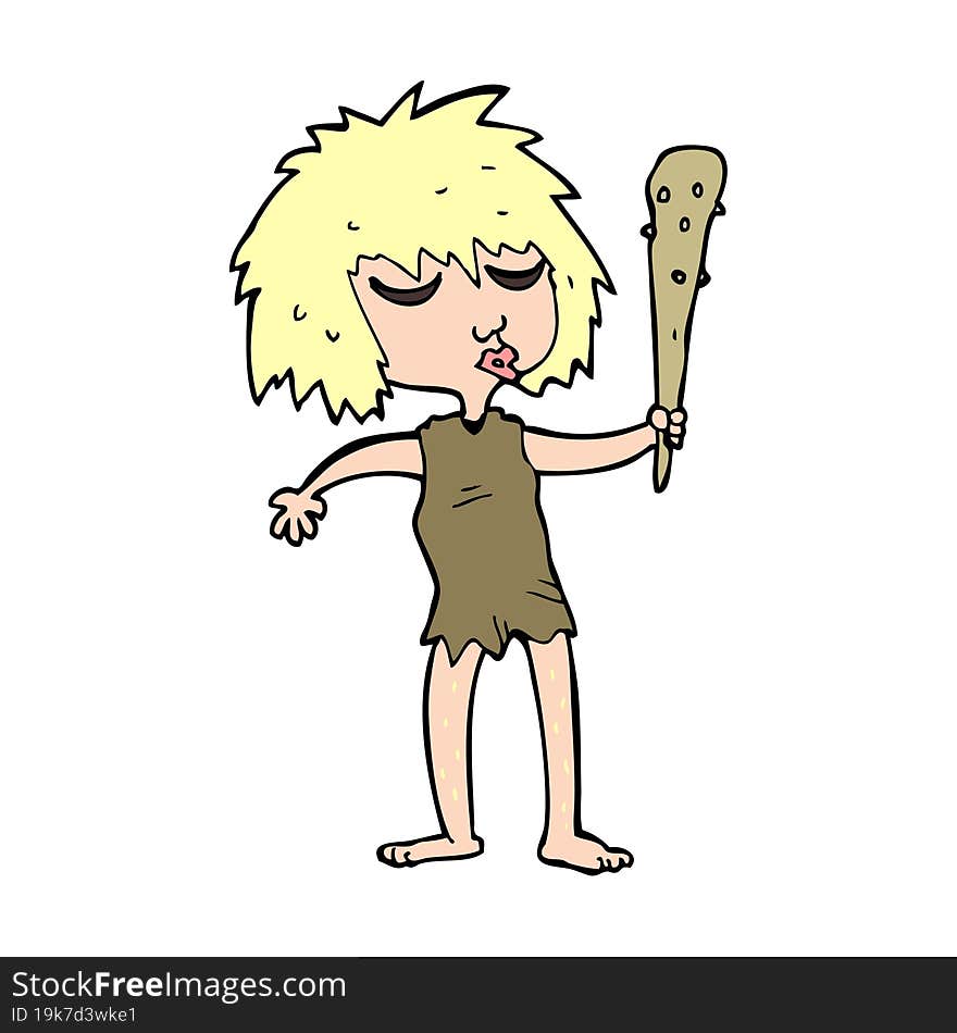 cartoon cave woman